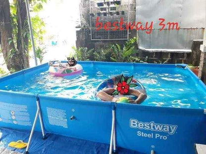 Outdoor swimming pool for family use, durable construction with spacious layout for kids and adults relaxation