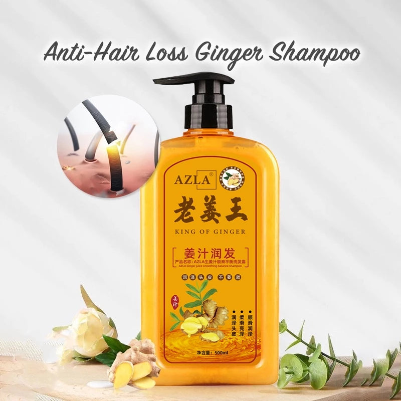 Ginger based shampoo for cleansing scalp oil while keeping hair smooth and manageable