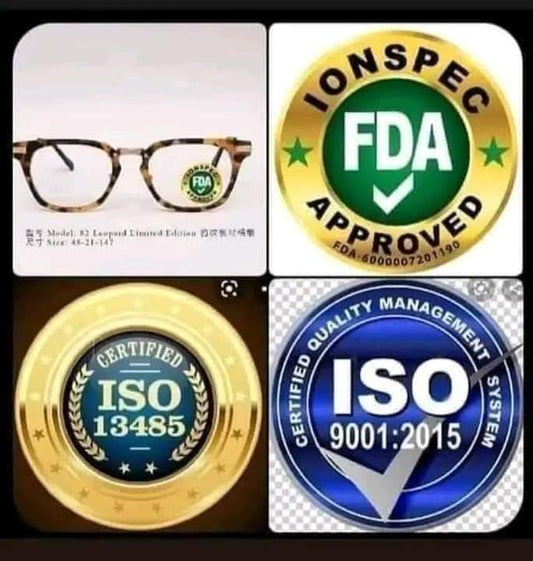 NANO IONSPEC M37B  M38B–The Medical Eyewear Spectacle Nature and science Frames has Lifetime Minerals Negative Ion Far InfraRed NanoSillver Germanium and 72 Minerals Anti Blue Light Anti Bluray Anti-Radiation Anti UV light Anti EMD astigmatism and vertigo