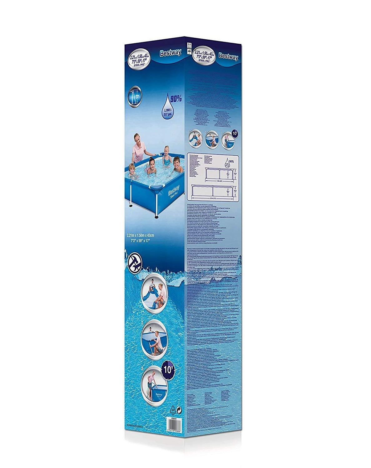 Foldable swimming pool with portable design, strong build for outdoor use and convenient backyard setup