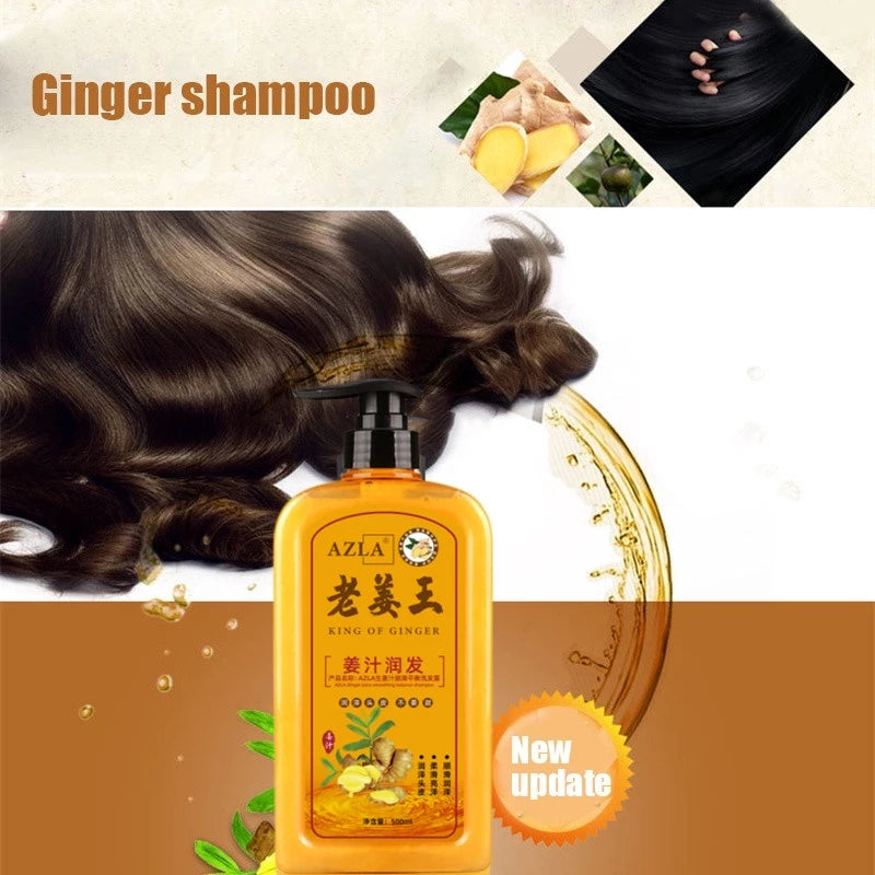 Hair care shampoo with ginger extract for daily use to keep scalp fresh and hair looking smooth