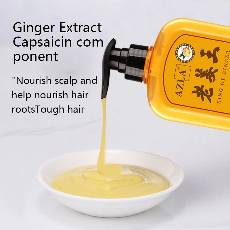 Ginger extract shampoo for scalp care with formula designed to support stronger looking hair roots