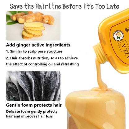 Nourishing shampoo with ginger extract for supporting thicker looking hair and scalp balance
