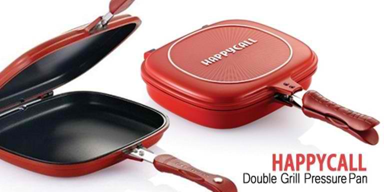 Flip style double sided frying pan grill with tight seal design for mess free cooking