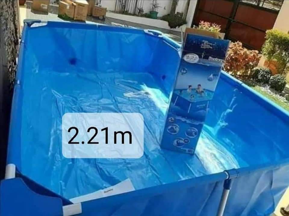 Durable portable pool for outdoor use, non inflatable structure with spacious layout for kids and adults