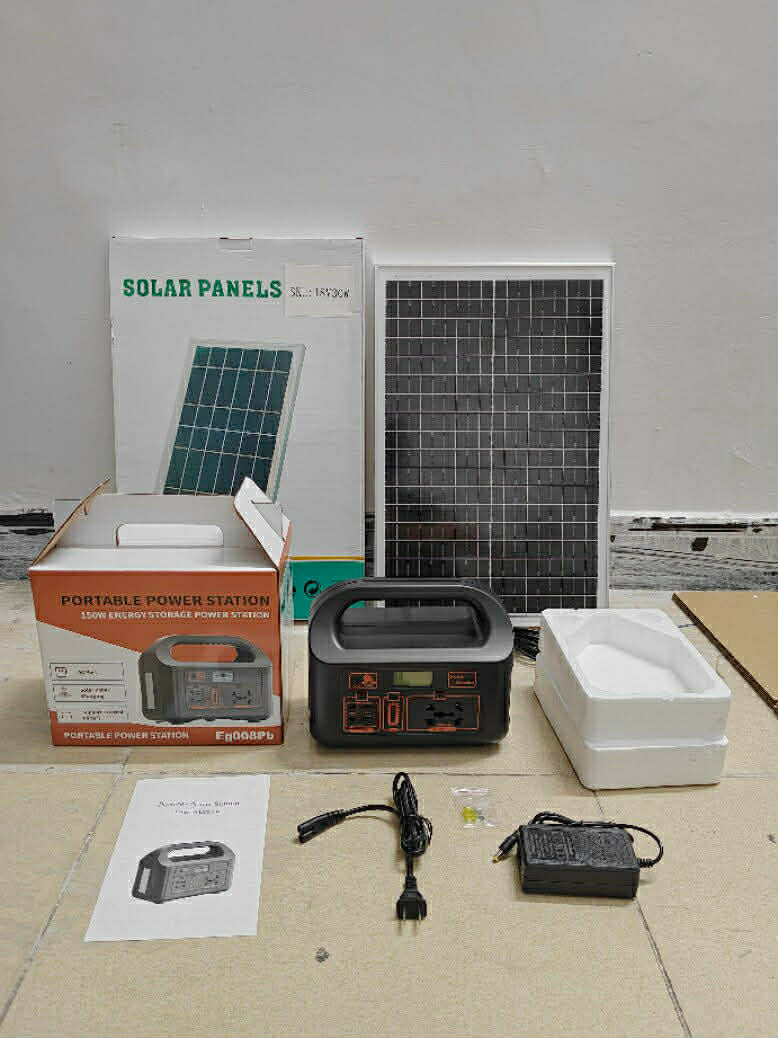 Portable solar generator system with panel charging for outdoor and emergency power use