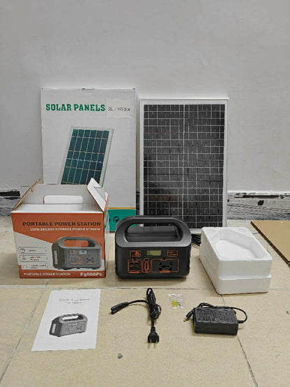 Portable solar generator system with panel charging for outdoor and emergency power use