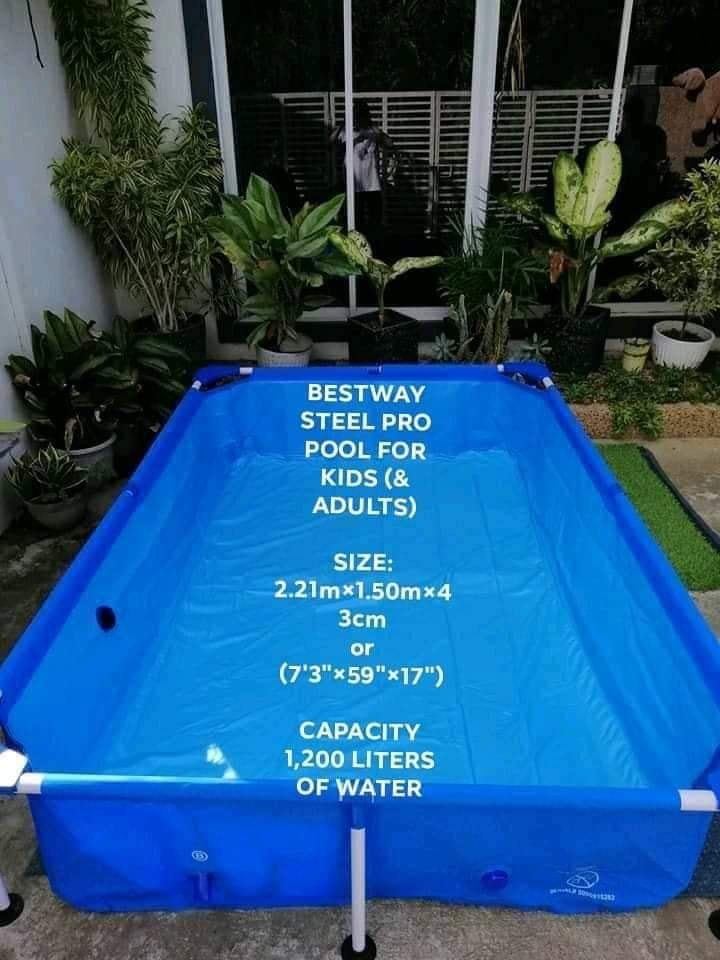 Non inflatable portable pool with durable material, designed for easy setup and outdoor family water activities