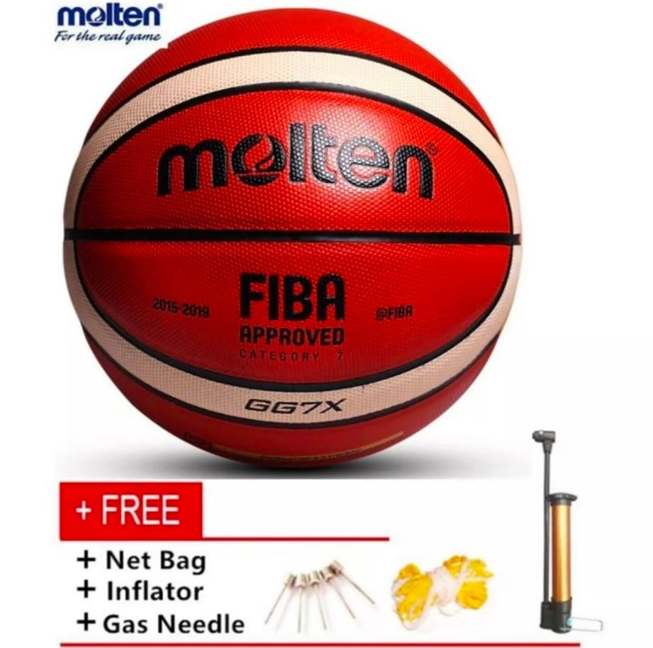 Outdoor and indoor basketball ball with high grip surface, ideal for training practice and competitive play sessions