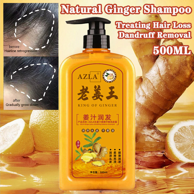 Hair care shampoo with ginger and botanical extracts for balanced scalp and smoother hair texture