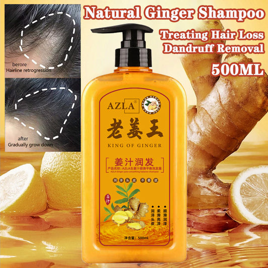 Hair care shampoo with ginger and botanical extracts for balanced scalp and smoother hair texture