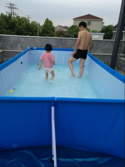 Large outdoor swimming pool for family use, durable design with spacious layout for backyard summer relaxation